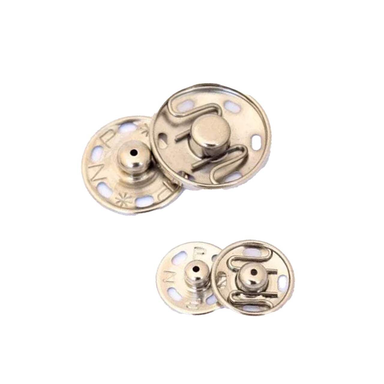 12 Pieces Nickel Silver Sew On Metal Snap Buttons Two-Part Closure 7/8 Inch